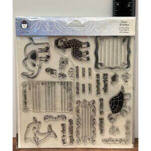 FISKARS Clear Stamps Little One Just Born Set OF 28  LIL DAVIS DESIGNS TURTLE